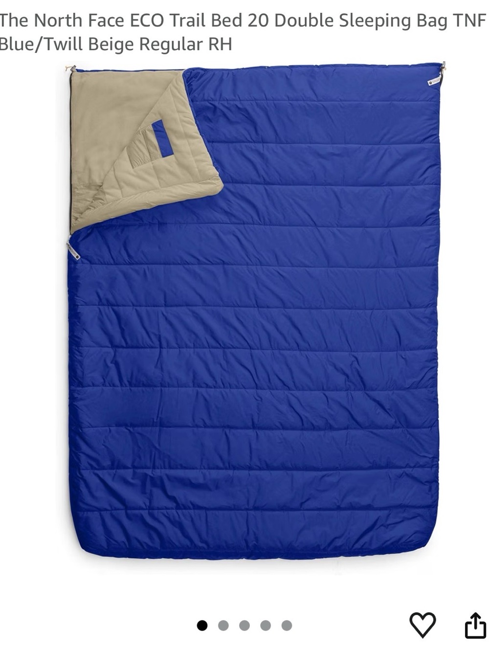 The North Face ECOTrail Bed Double Sleeping Bag Right Hand Regular